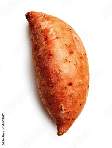 Fresh Sweet Potato on White Background, Perfect for Healthy Cooking and Nutritional Inspiration