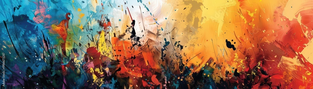 Obraz premium An abstract art piece featuring a visual interpretation of a powerful