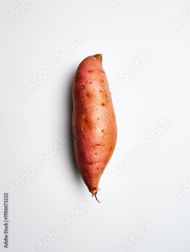 Fresh Sweet Potato on White Background - Healthy Food Photography