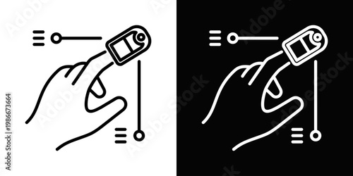 Oxygen Saturation Icon In Black And White Style