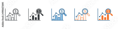 Economy Analytics Icon Set Multiple Style Collection