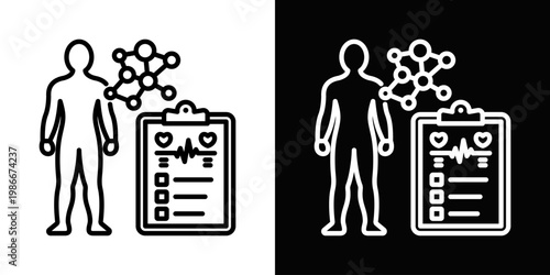 Holistic Vital Intelligence Icon In Black And White Style