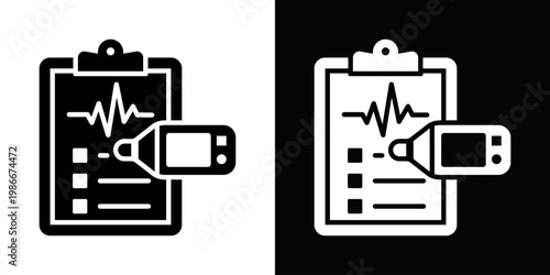 Clinical Readings Icon In Black And White Style