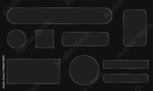 Transparent Glassmorphism UI Kit Liquid Glass Buttons Forms Icons Set