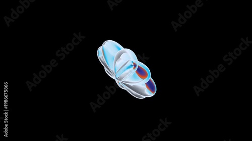 Chrome Retro Metal Abstract Shape Y2K Isolated Loop On Transparent Background