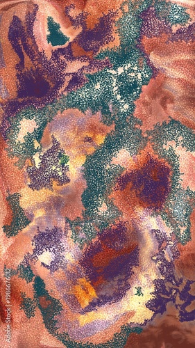 Abstract background with colorful paint strokes and grainy texture. Multicolored artistic background for creative design.