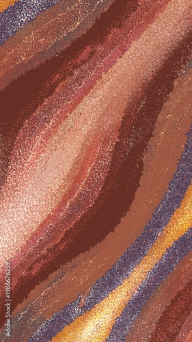 Abstract Organic Geometric Texture with Earth Tones and Metallic Accents