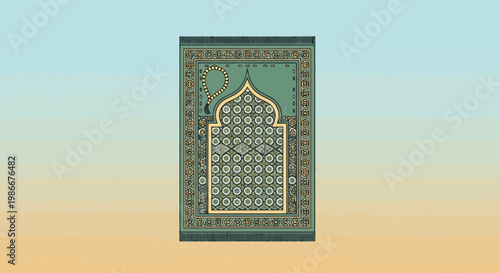 Discover a beautifully patterned prayer mat featuring intricate geometric designs and traditional motifs perfect for creating a serene spiritual space for devotion and reflection during prayer