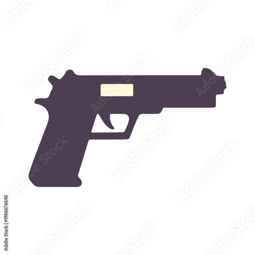 Minimalist Handgun Silhouette Icon