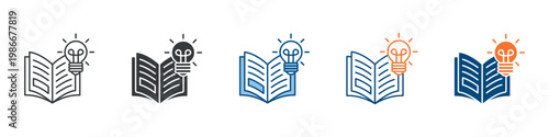 Knowledge Icon Set Multiple Style Collection