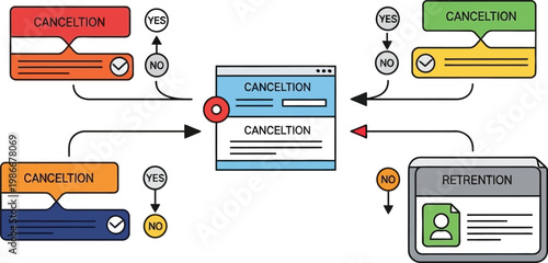 Customer Retention and Cancellation Flowchart: Decision Making Process