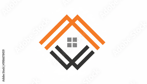 Home insurance shield icon with orange roof, black check mark, and gray square grid for coverage validation