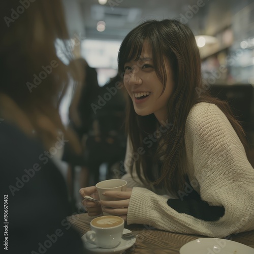 Joyful Moments Over Coffee: A Warm Cafe Connection