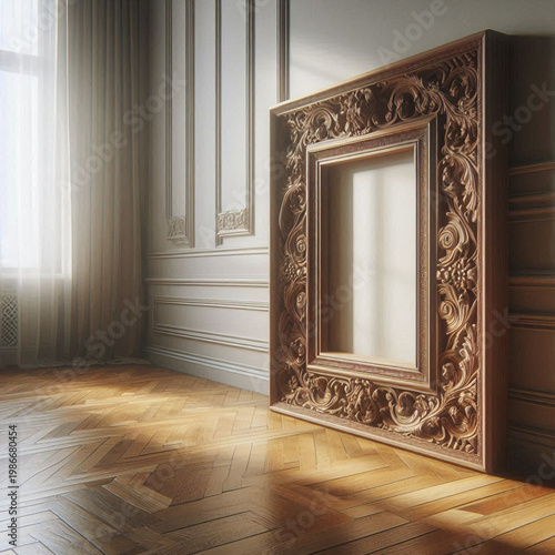 empty room with frames