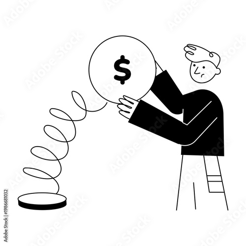 A sketchy style illustration representing market volatility