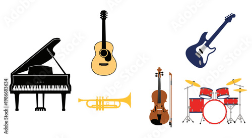 Musical instruments for orchestra performance.