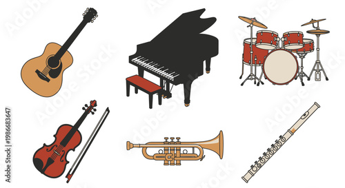 Musical Instruments Orchestra Band Variety.