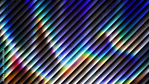 Vibrant diagonal striped pattern with rainbow colors and light effects