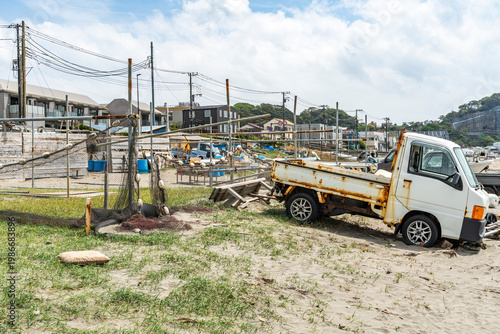 鎌倉市の由比ヶ浜海岸の風景