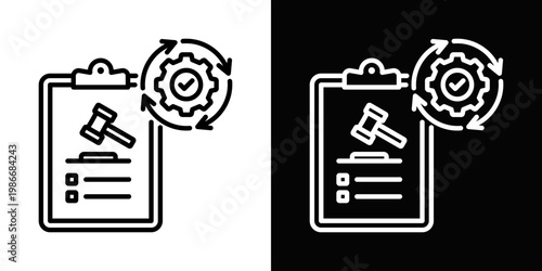 Compliance Automation Icon In Black And White Style