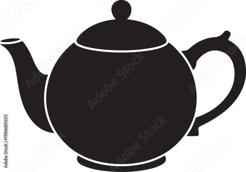 Teapot object for brewing hot drinks like tea or coffee for kitchen or cafe.