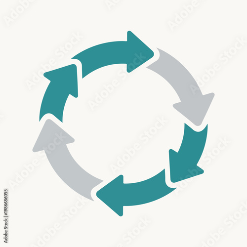 A circular arrangement of four arrows