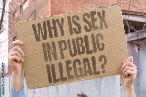 Bilde på lerret "Why Is Sex In Public Illegal?" Documented public decency laws exist in virtually every jurisdiction to protect non-consenting bystanders from exposure