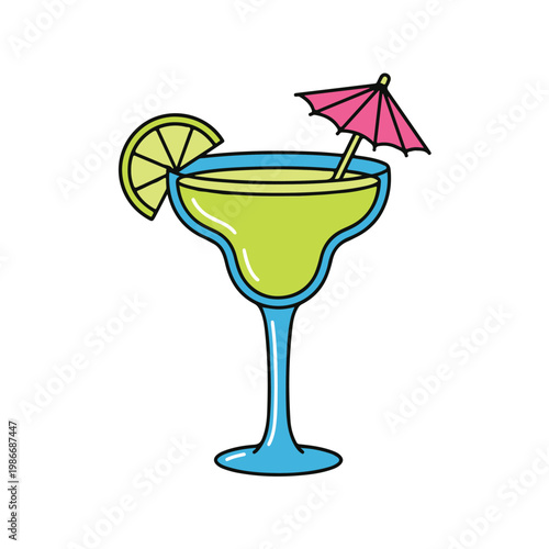 Cinco de Mayo celebration with a colorful margarita cocktail