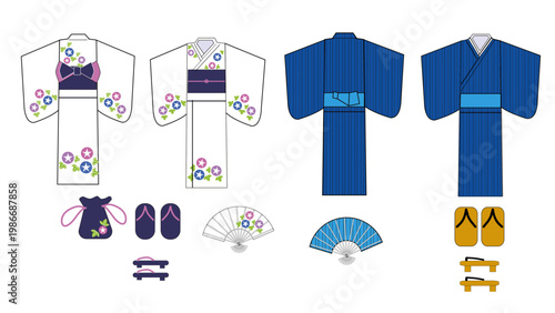 Japanese morning glory yukata 