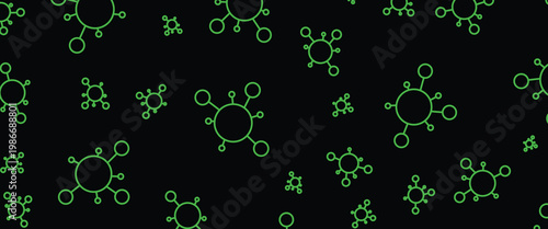 Dark green, yellow vector template with flu signs. Smart illustration with covid signs in decorative style. Design for biohazard warning.