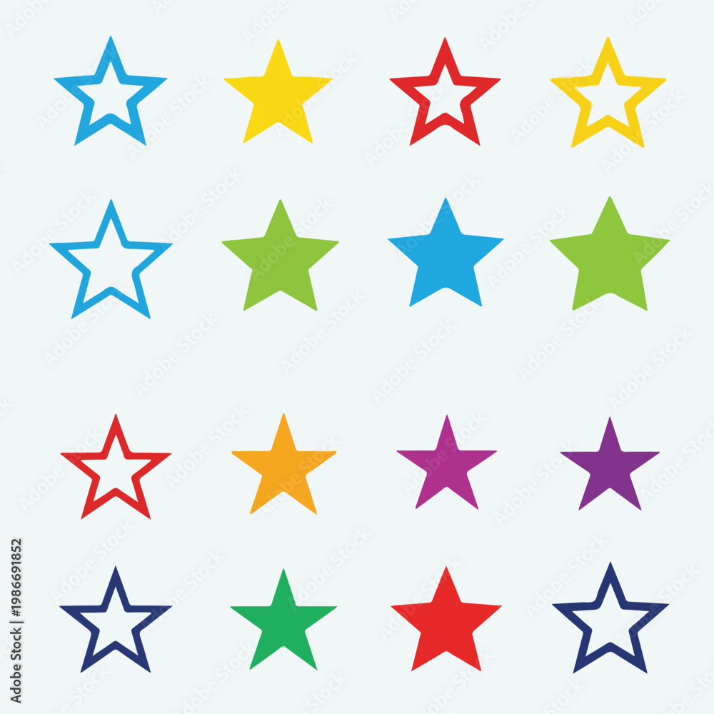 Obraz premium A collection of colorful star shapes