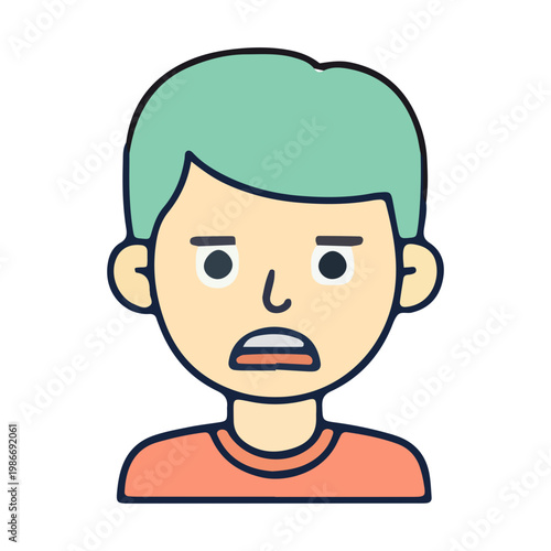 Confused Young Man Avatar Icon