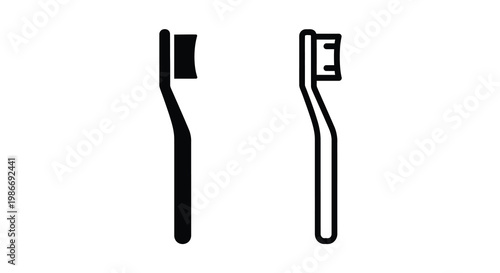 Two toothbrush icons one filled and one outlined displayed side by side