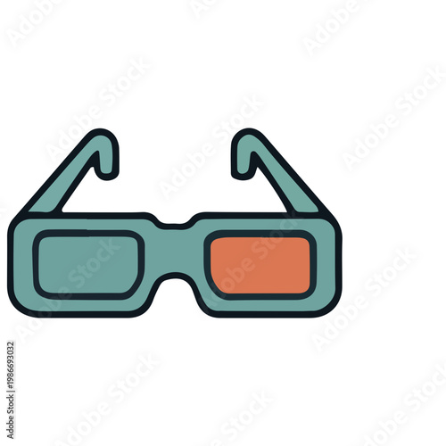 3D Glasses Icon Illustration