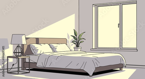 Bed with white sheets and pillows 2.