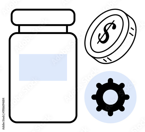 Healthcare budget. Visualizing the balance between healthcare, cost efficiency, and system management. Healthcare cost symbol highlights finances, efficiency, and systemic processes. Healthcare