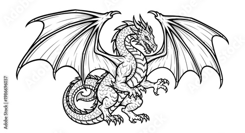 Detailed illustration of a dragon creature.