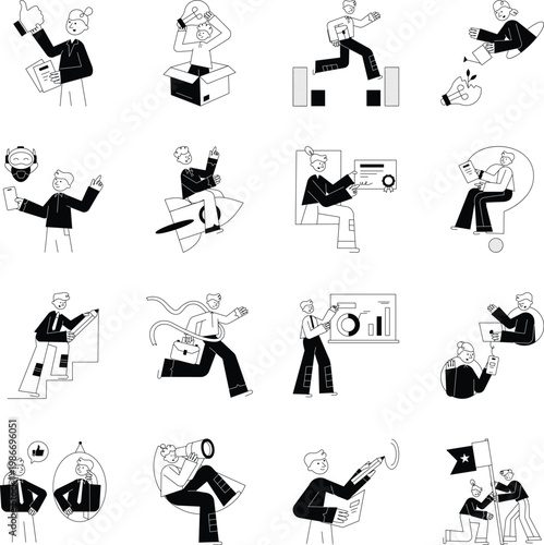 Pack of Job and Career Doodle Style Illustrations 
