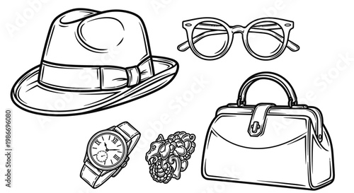 Fashion accessories on white background 1.