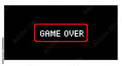 Game Over Screen Displayed on Black Background.