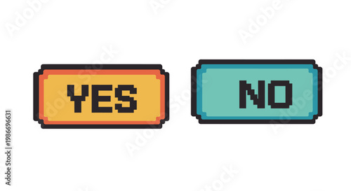 Pixel Art Yes and No Buttons.
