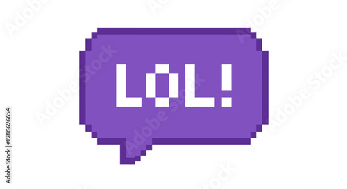 Pixelated LOL Speech Bubble Icon 1.