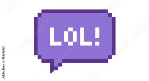 Pixelated LOL Speech Bubble Icon.