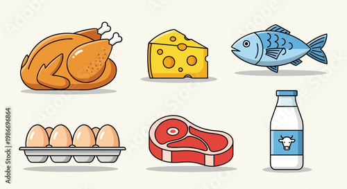 Collection of Healthy Protein Foods for Balanced Diet.