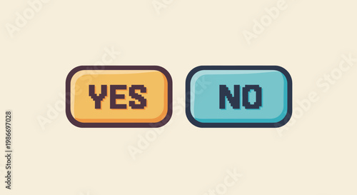 Yes and No Buttons Decision Making Choice.