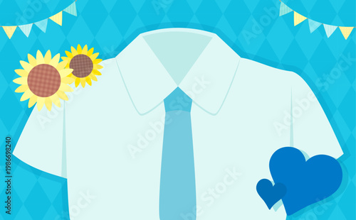 シャツフレームの父の日ギフトテンプレート_文字なし_横