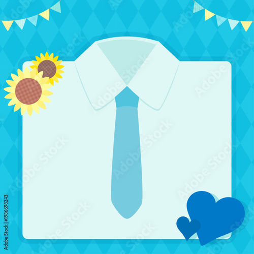 シャツフレームの父の日ギフトテンプレート_文字なし_正方形