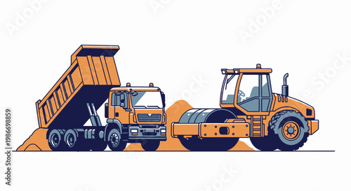 Heavy duty road construction vehicles.