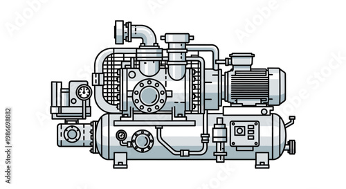 Industrial machinery mechanical equipment component.