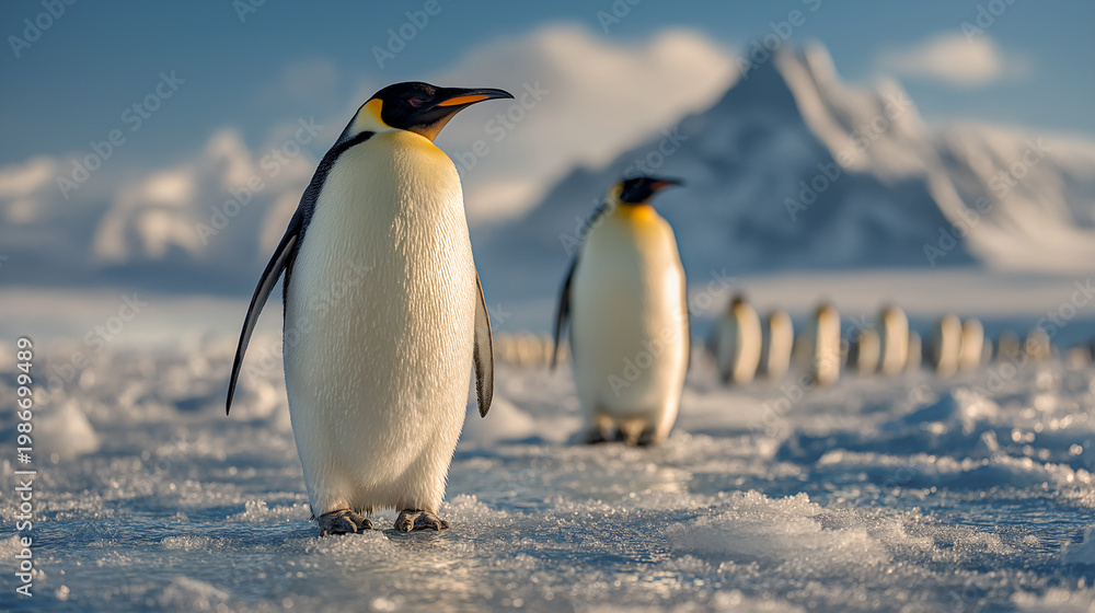 Fototapeta premium penguin in the snow
